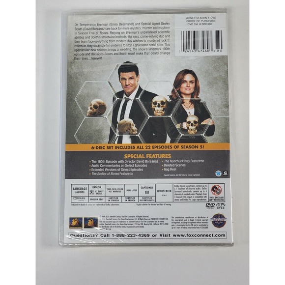 Bones: Complete Fifth 5th Season (DVD 2010, 6-Disc Beyond The Grave Edition) NEW - Picture 2 of 3
